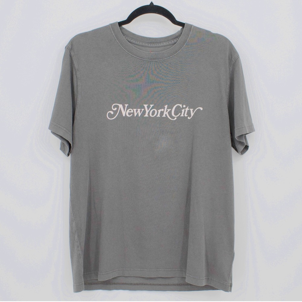 J. Crew Vintage Wash Graphic T-Shirt Men M Gray New York City Casual Classic NWD